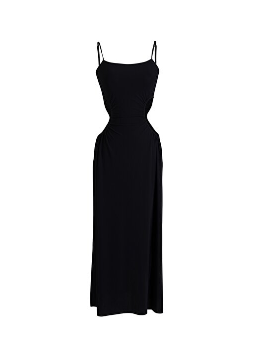 Zeki Siyah Kadın Yazlık Uzun Elbise EL.5106-23 1