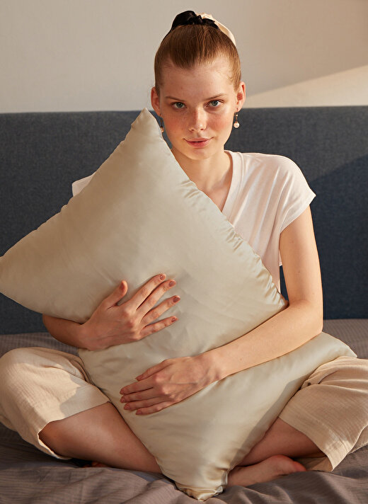 Beauty Pillow %100 İpek Yastık Kılıfı Vizon Renk (Standart 50x70cm) 1