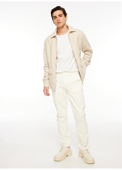 Fabrika Kırık Beyaz Erkek Normal Chino Pantolon F3WM-PNT168 2