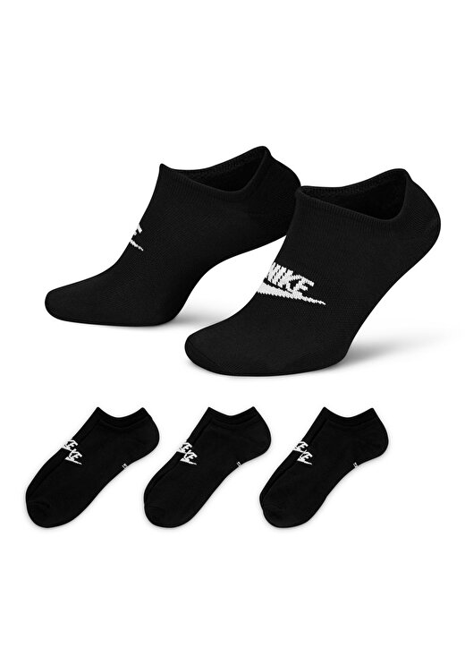Nike Siyah - Gri - Gümüş Unisex Spor Çorap DX5075-010 U NK NSW EVERYDAY ESS 1
