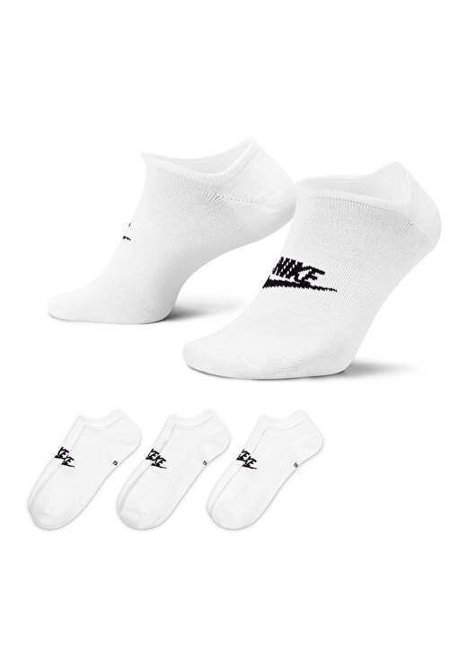 Nike Beyaz Unisex Spor Çorap DX5075-100 U NK NSW EVERYDAY ESS 1