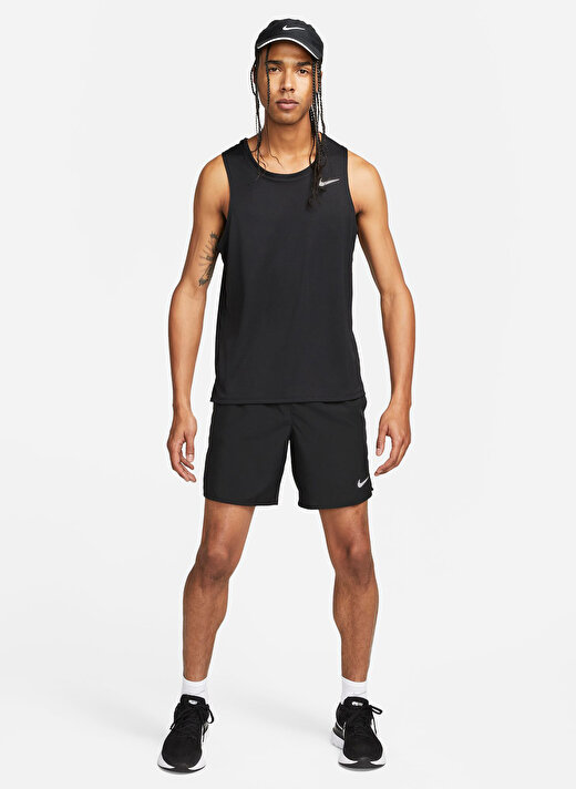 Nike Siyah - Gri - Gümüş Erkek Atlet DV9321-010 M NK DF MILER TANK     2