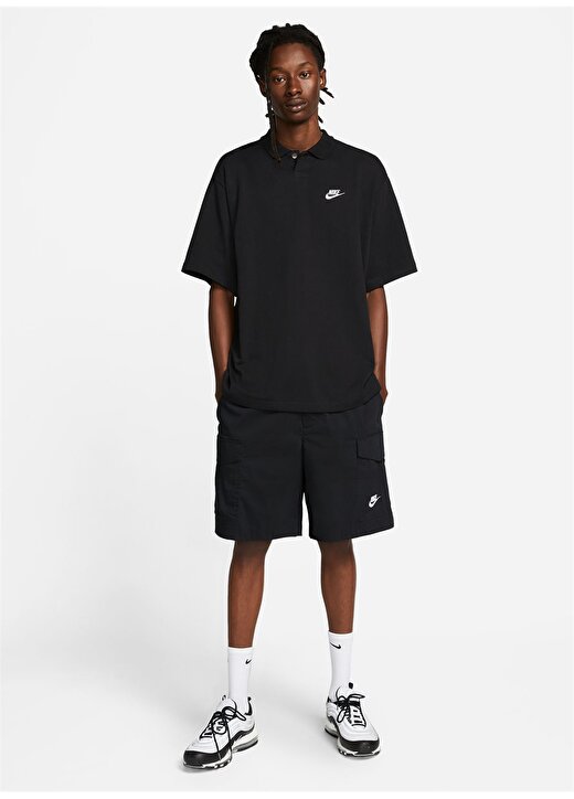 Nike Siyah - Gri - Gümüş Erkek Polo T-Shirt DX0617-010 NK CLUB POLO MATCHUP OS 1