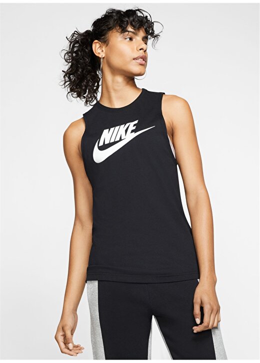 Nike Siyah - Gri - Gümüş Kadın Atlet CW2206-010 W NSW TANK MSCL FUTURA 3