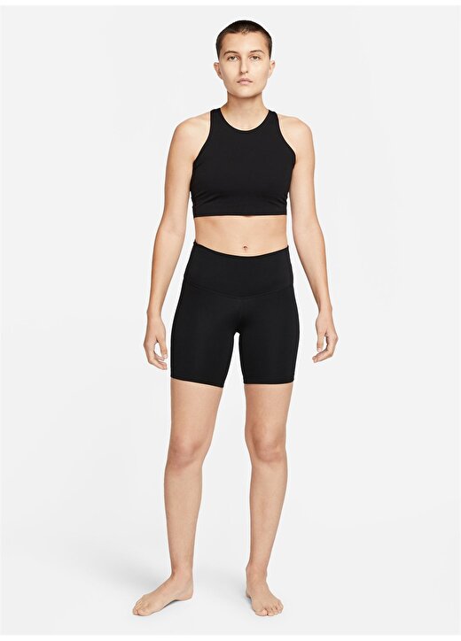 Nike Siyah - Gri - Gümüş Kadın Skinny Fit Tayt DQ6027-010 W NY DF HR 7IN SHORT 1