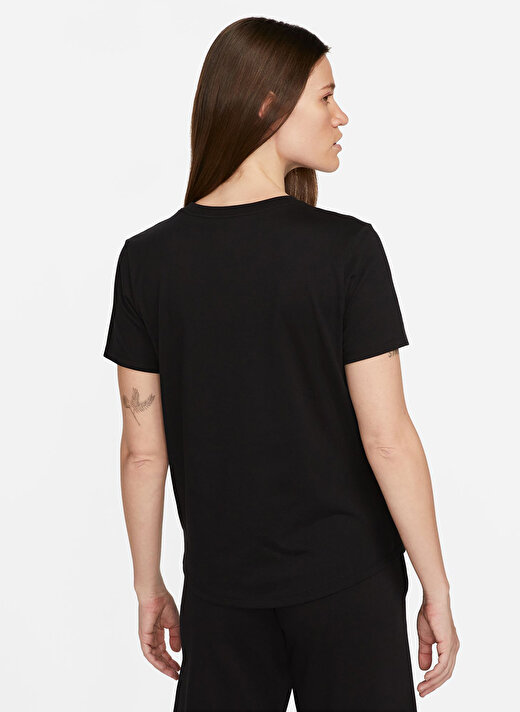 Nike Siyah - Gri - Gümüş Kadın Yuvarlak Yaka T-Shirt DX7906-010 W NSW TEE ESS ICN FTRA    4
