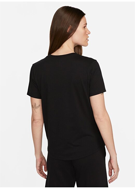 Nike Siyah - Gri - Gümüş Kadın Yuvarlak Yaka T-Shirt DX7906-010 W NSW TEE ESS ICN FTRA 4