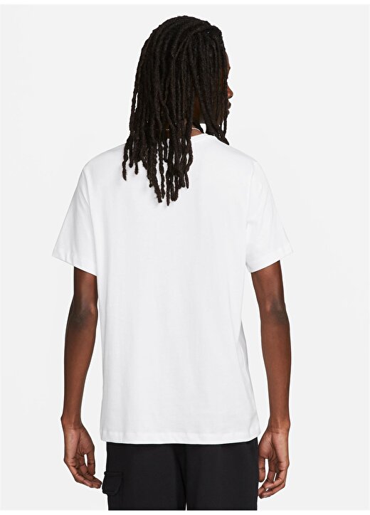 Nike Beyaz Erkek Yuvarlak Yaka T-Shirt DZ2989-100 M TEE FRAN JDI VERBIAGE 4