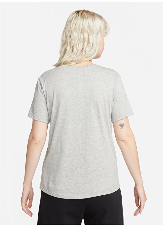 Nike Siyah - Gri - Gümüş Kadın Yuvarlak Yaka T-Shirt DX7906-063 W NSW TEE ESS ICN FTRA 2