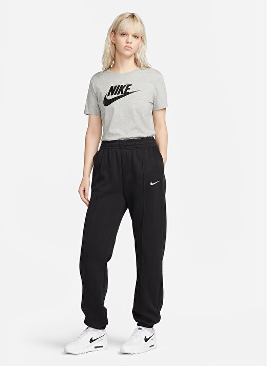 Nike Siyah - Gri - Gümüş Kadın Yuvarlak Yaka T-Shirt DX7906-063 W NSW TEE ESS ICN FTRA    4