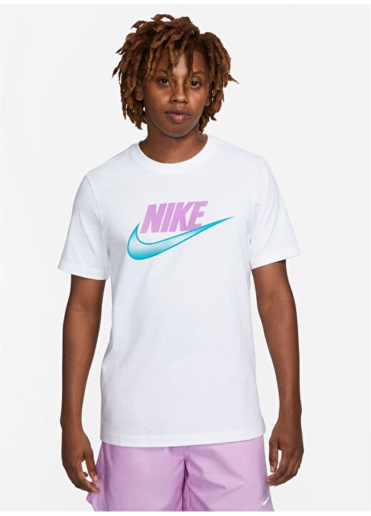 Nike Beyaz Erkek Yuvarlak Yaka T-Shirt DZ5171-100 M NSW TEE 12MO FUTURA 1