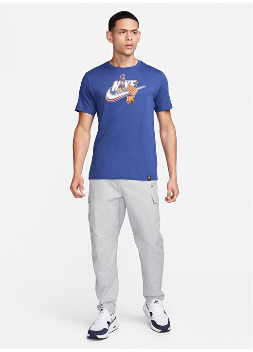 Nike Mavi Erkek Yuvarlak Yaka T-Shirt FD1085-455 FCB M NK SSL FUTURA TEE 3