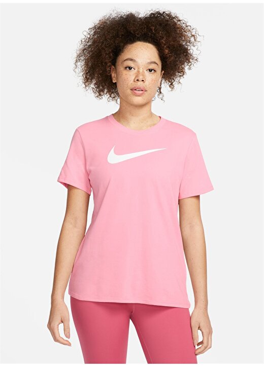 Nike Kırmızı - Pembe Kadın Yuvarlak Yaka T-Shirt FD2884-611 W NK DF TEE SWOOSH 1