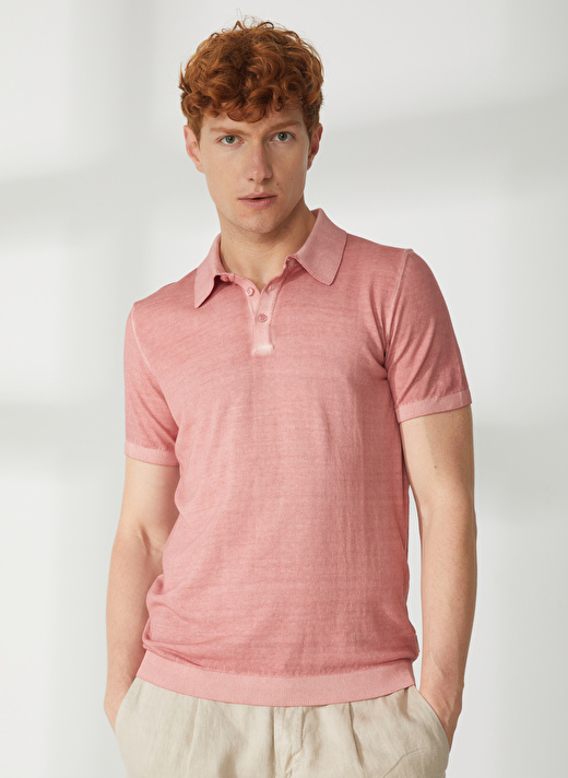 AT.P.CO Polo Yaka Slim Fit Pembe Erkek Kazak A26433TF- 1