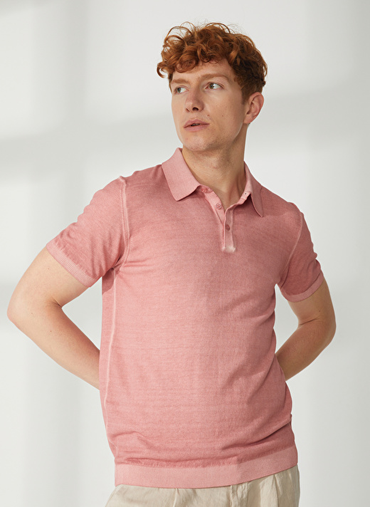 AT.P.CO Polo Yaka Slim Fit Pembe Erkek Kazak A26433TF- 2