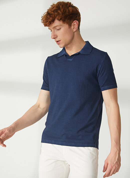 AT.P.CO Polo Yaka Slim Fit Lacivert Erkek Kazak A26432TF- 2