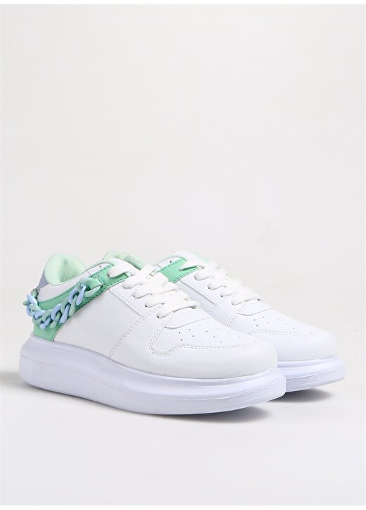 F By Fabrika Beyaz - Yeşil Kadın Sneaker MULT 2