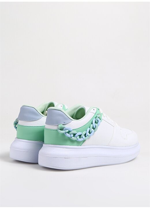 F By Fabrika Beyaz - Yeşil Kadın Sneaker MULT 3