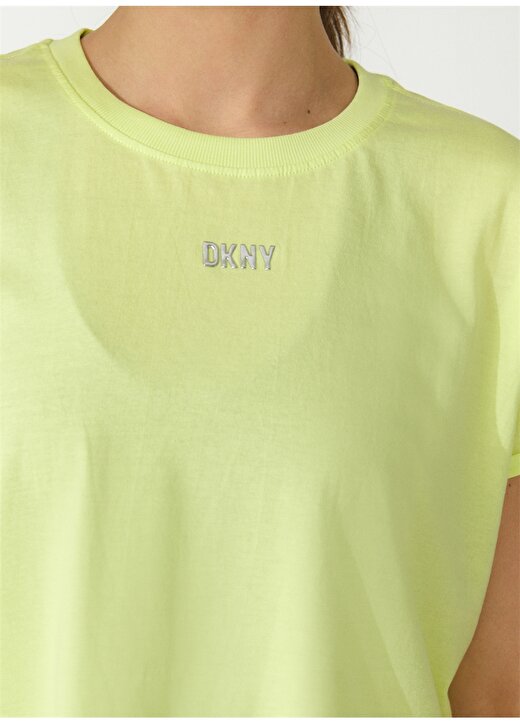 Dkny Jeans Bisiklet Yaka Düz Yağ Yeşili Kadın T-Shirt DP1T8521 4