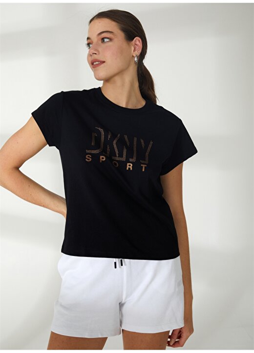 Dkny Jeans Bisiklet Yaka Düz Siyah Kadın T-Shirt DP2T9147 1