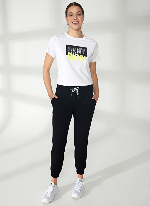 Dkny Jeans Bisiklet Yaka Düz Siyah Kadın T-Shirt DP2P1917 1