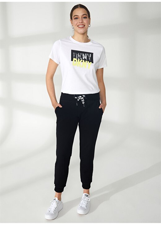 Dkny Jeans Bisiklet Yaka Düz Siyah Kadın T-Shirt DP2P1917 1