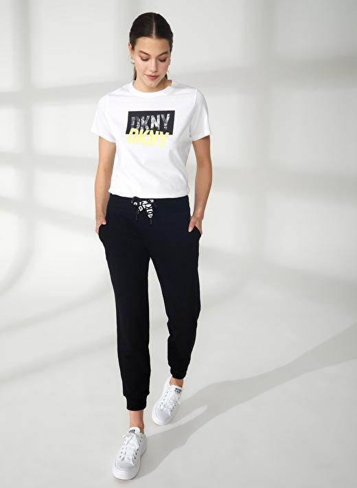 Dkny Jeans Bisiklet Yaka Düz Siyah Kadın T-Shirt DP2P1917 2