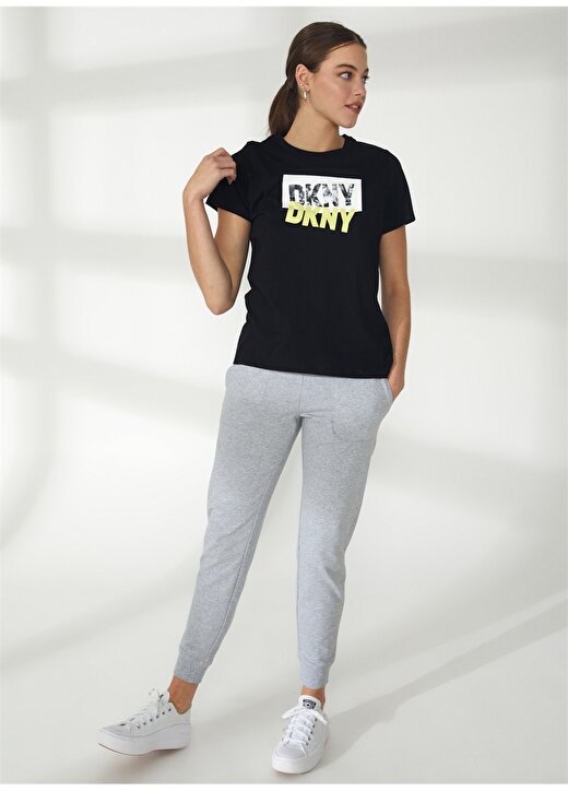 Dkny Jeans Bisiklet Yaka Baskılı Siyah Kadın T-Shirt DP2T9243 3