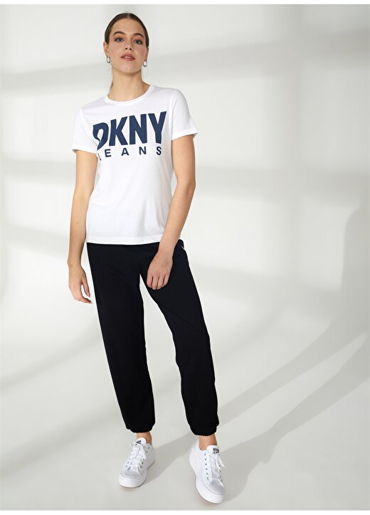 Dkny Jeans Bisiklet Yaka Baskılı Beyaz Kadın T-Shirt E31HKDNA 3