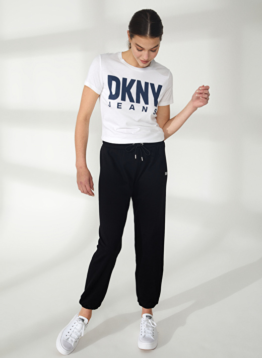 Dkny Jeans Bisiklet Yaka Düz Siyah Kadın T-Shirt DP2P3235 2