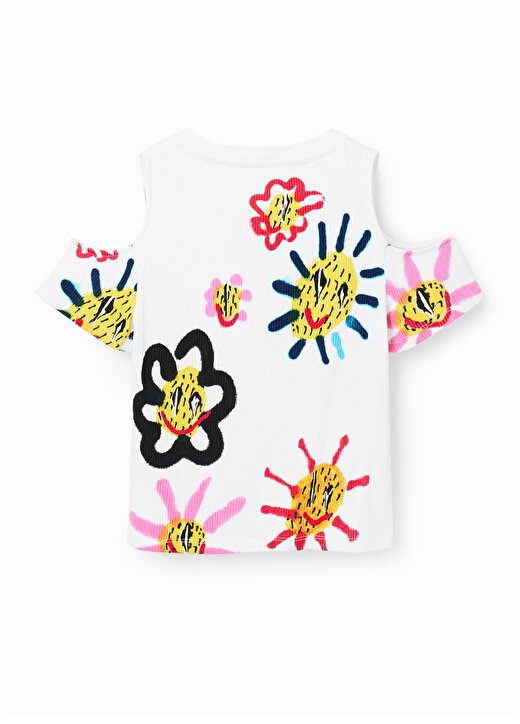 Desigual Desenli Çok Renkli Kız Çocuk T-Shirt 23SGTK15 4