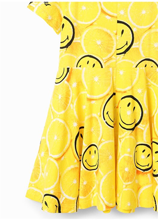 Desigual Desenli Sarı Kız Çocuk Diz Üstü Elbise 23SGVK12 3