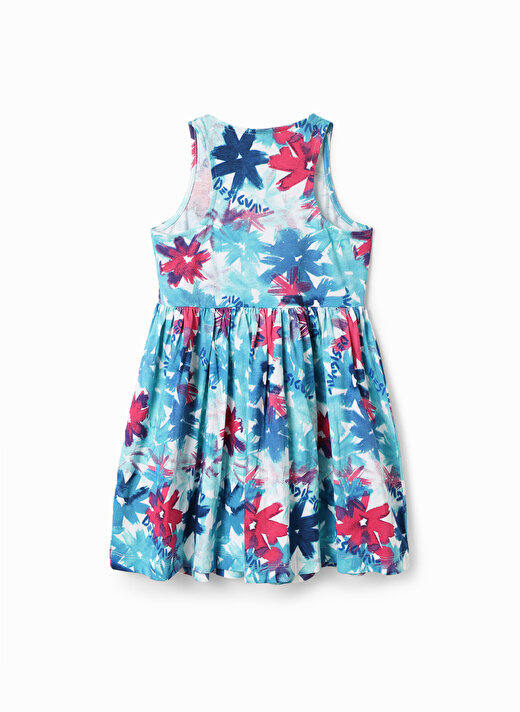 Desigual Desenli Mavi Kız Çocuk Diz Üstü Elbise 23SGVK02 1