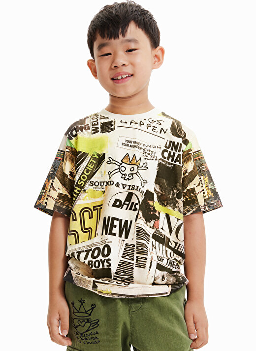 Desigual Desenli Çok Renkli Erkek Çocuk T-Shirt 23SBTK04 2