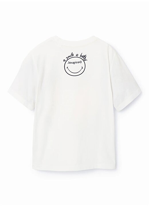 Desigual Baskılı Beyaz Kız Çocuk T-Shirt 23SBTK11 3