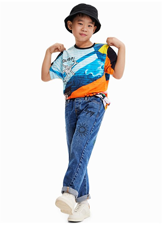Desigual Baskılı Çok Renkli Erkek Çocuk T-Shirt 23SBTK17 1