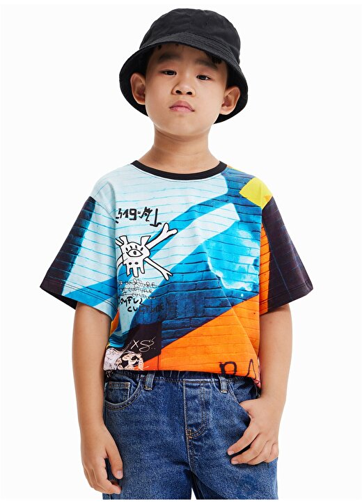 Desigual Baskılı Çok Renkli Erkek Çocuk T-Shirt 23SBTK17 2