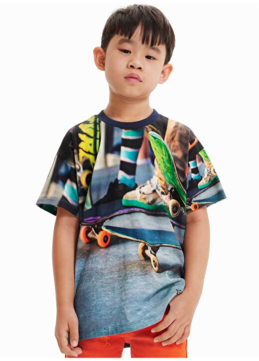 Desigual Baskılı Çok Renkli Erkek Çocuk T-Shirt 23SBTK16 2