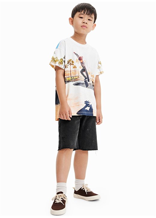Desigual Baskılı Çok Renkli Erkek Çocuk T-Shirt 23SBTK18 1