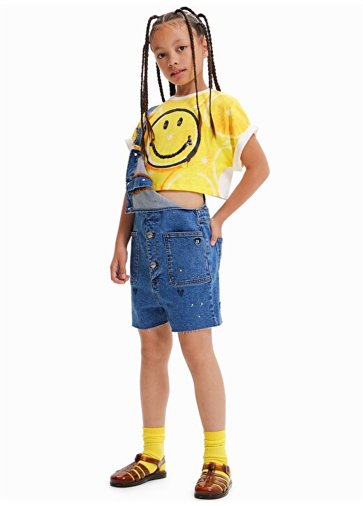 Desigual Desenli Sarı Kız Çocuk T-Shirt 23SGTK23 1
