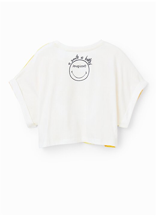 Desigual Desenli Sarı Kız Çocuk T-Shirt 23SGTK23 3
