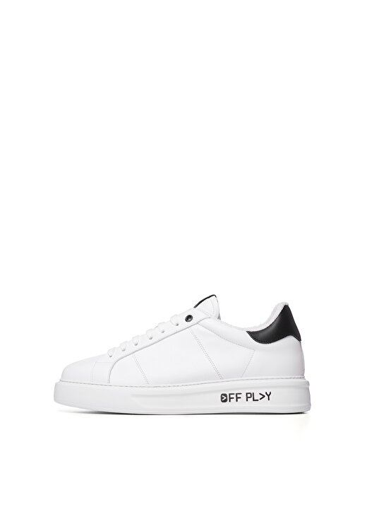 Off Play Beyaz - Siyah Erkek Deri Sneaker X-M FIRENZE 2 LH 02 01 2