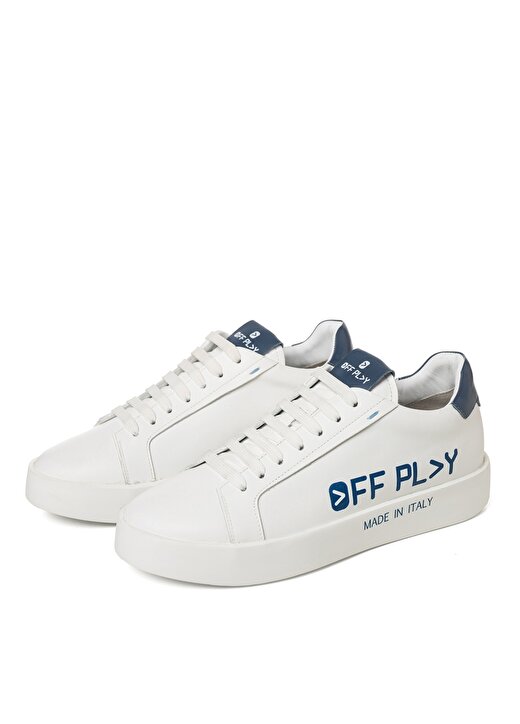Off Play Beyaz - Mavi Erkek Deri Sneaker X-M BOLOGNA 1 -LH 02 1