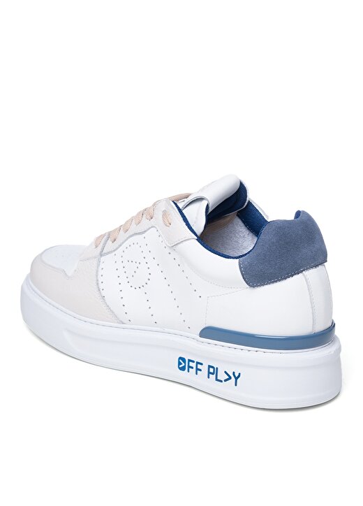 Off Play Beyaz - Mavi Erkek Deri Sneaker X-M FIRENZE 3 LH 02 72 3