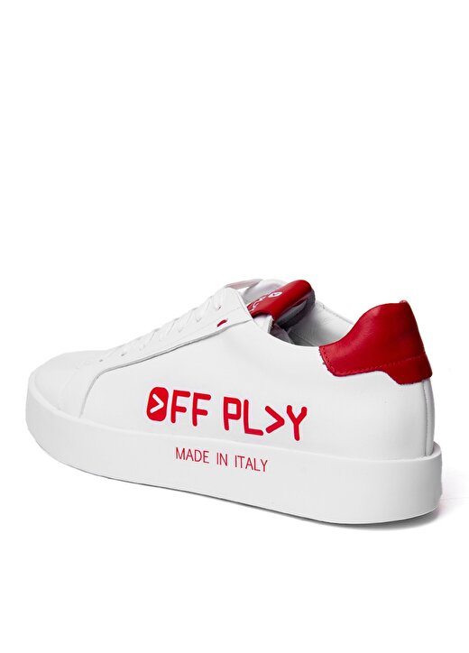 Off Play Beyaz - Kırmızı Erkek Deri Sneaker X-BOLOGNA 1-LH 02-73 3