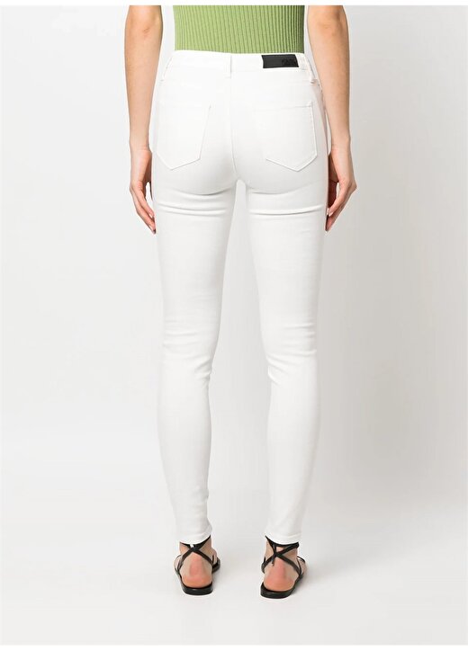 KARL LAGERFELD Yüksek Bel Normal Beyaz Kadın Denim Pantolon 230W1110 3