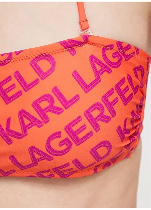 KARL LAGERFELD Pembe - Turuncu Kadın Bikini Üst 231W2209 4