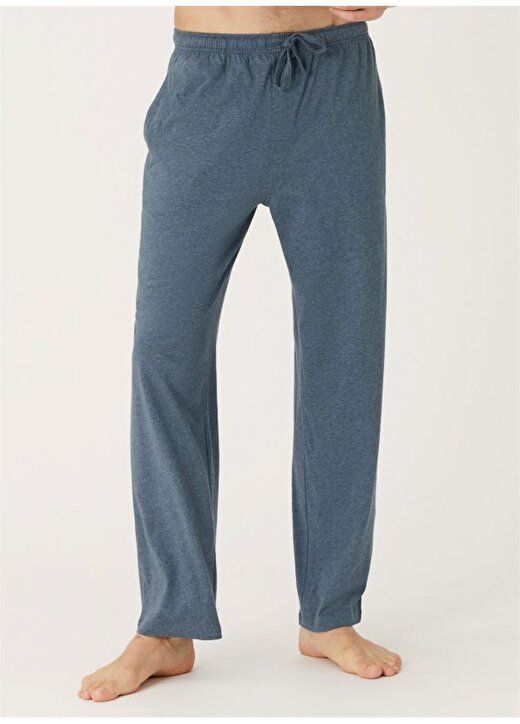 Marks & Spencer Açık Mavi - Lacivert Erkek Saf Pamuklu 2'Li Pijama Altı Seti 500 1