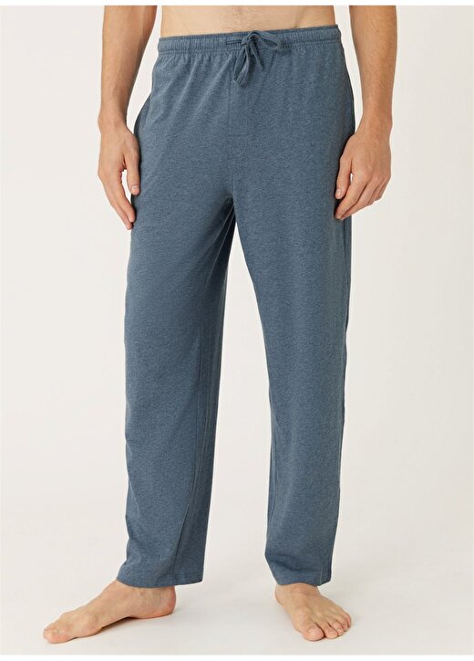 Marks & Spencer Açık Mavi - Lacivert Erkek Saf Pamuklu 2'Li Pijama Altı Seti 500 3