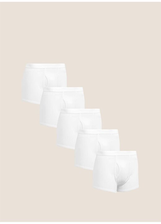 Marks & Spencer Beyaz Erkek 5'Li Cool & Fresh Trunk Seti 4577S 1
